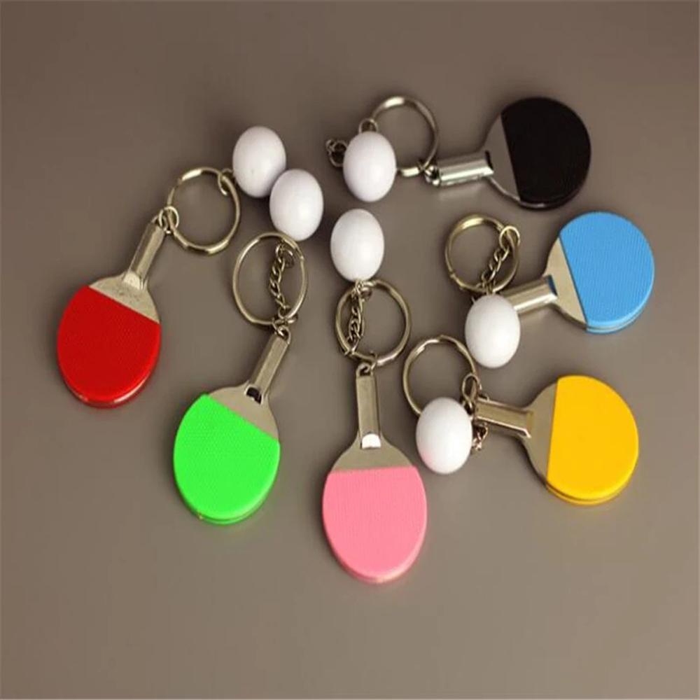 QUINTON Souvenir Gantungan Kunci Tenis Meja Cowok Bowling Pendant Badminton 7warna Gantungan Kunci Olahraga