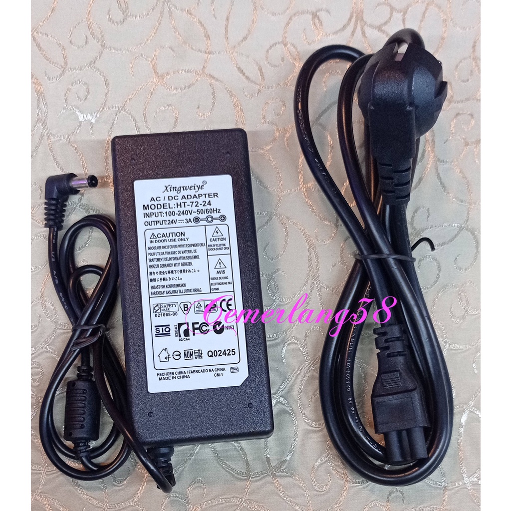 Adaptor ac / dc 24v 3a + Kabel Power Switching Power Supply 24 v 3 a