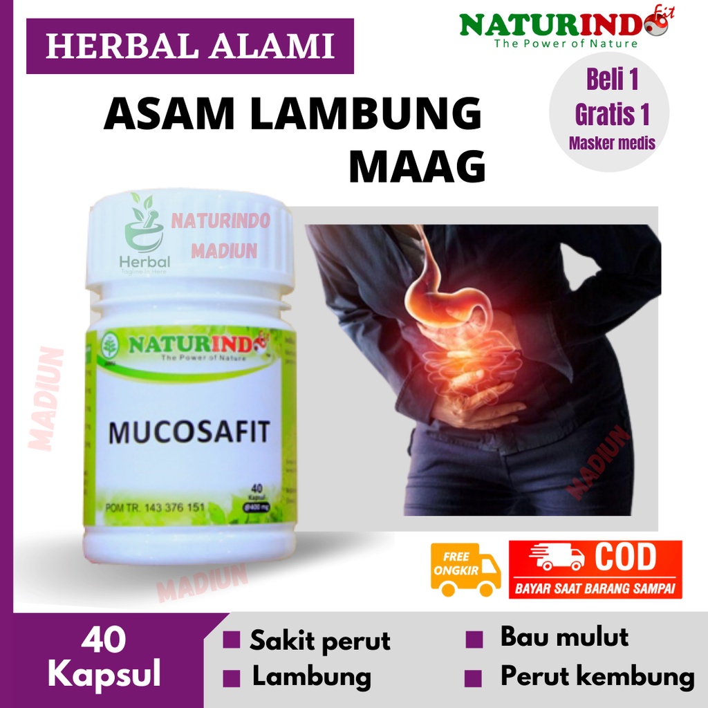 Obat Maag Magh Mah Mag Kronis Herbal Asam Lambung Kembung Mual Gerd Bau Mulut Diare Herbal BPOM Halal Mucosafit Naturindo-4