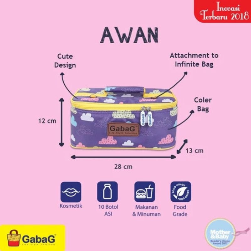 Gabag Infinite Bunga &amp; Infinite Awan Tas Asi (cooler beg)