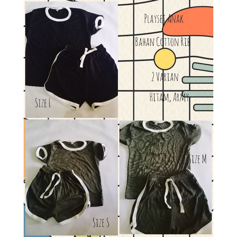 Playset Retroset Bahan Cotton Rib