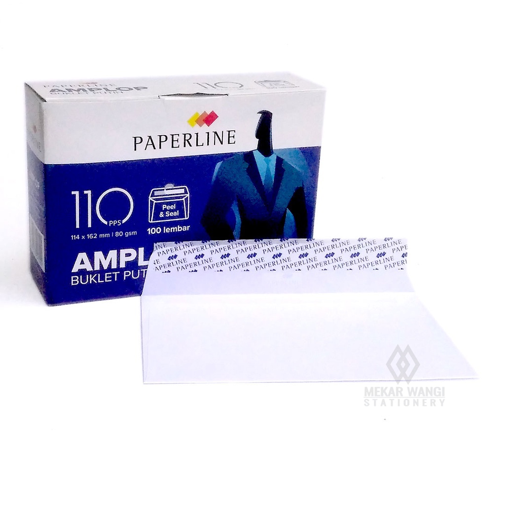 

Amplop Putih 110 PPS Paperline PPL Peel Seal Lem Strip Perekat Segel Buklet