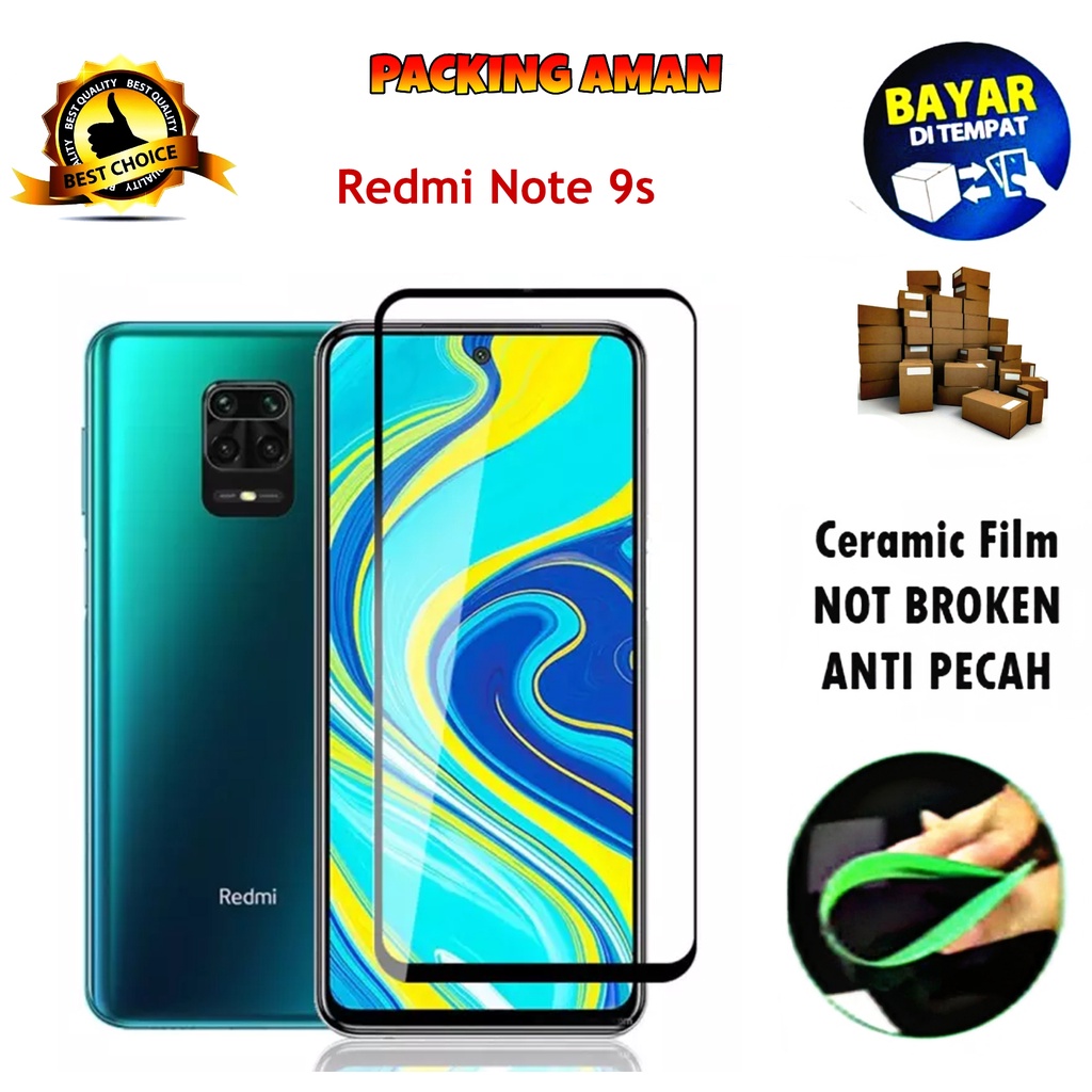 Tempered Glass Xiaomi Redmi Note 9S FULL COVER FULL SCREEN Ceramic Film Anti Gores