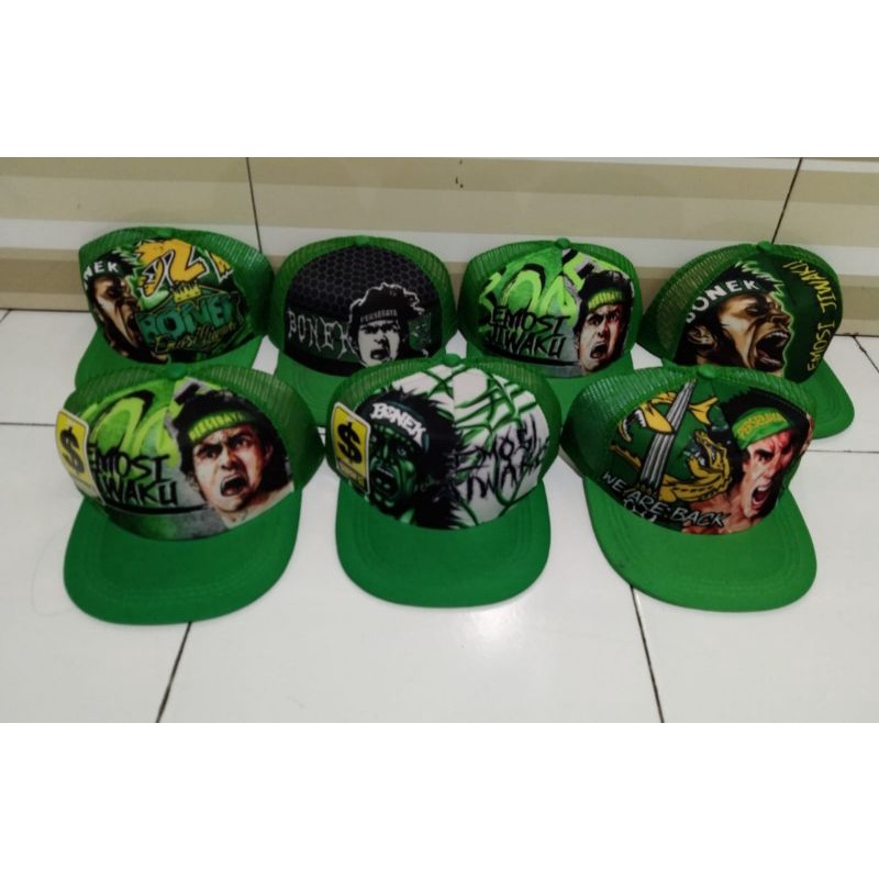 topi jaring / topi persebaya anak / topi fullprint