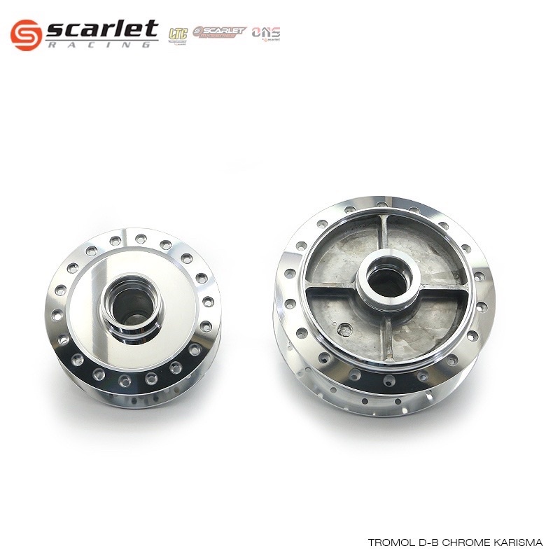 Scarlet Racing - Tromol Trombol Hub 1 Set Black Chrome Kph , Supra X 125 Old , Kharisma