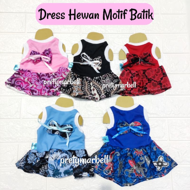 Baju Kucing Dress Hewan Motif Batik