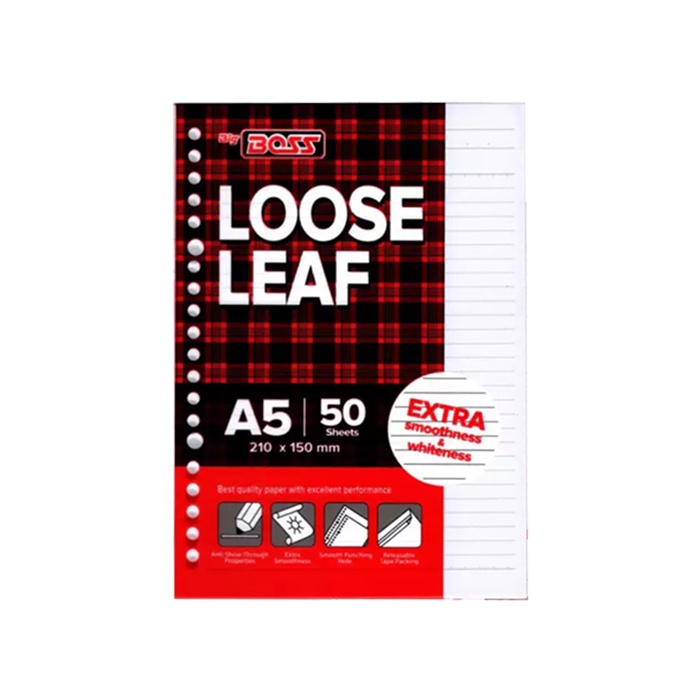 Loose Leaf / Kertas File / Isi Binder Big Boss A5 50 Lembar Bergaris