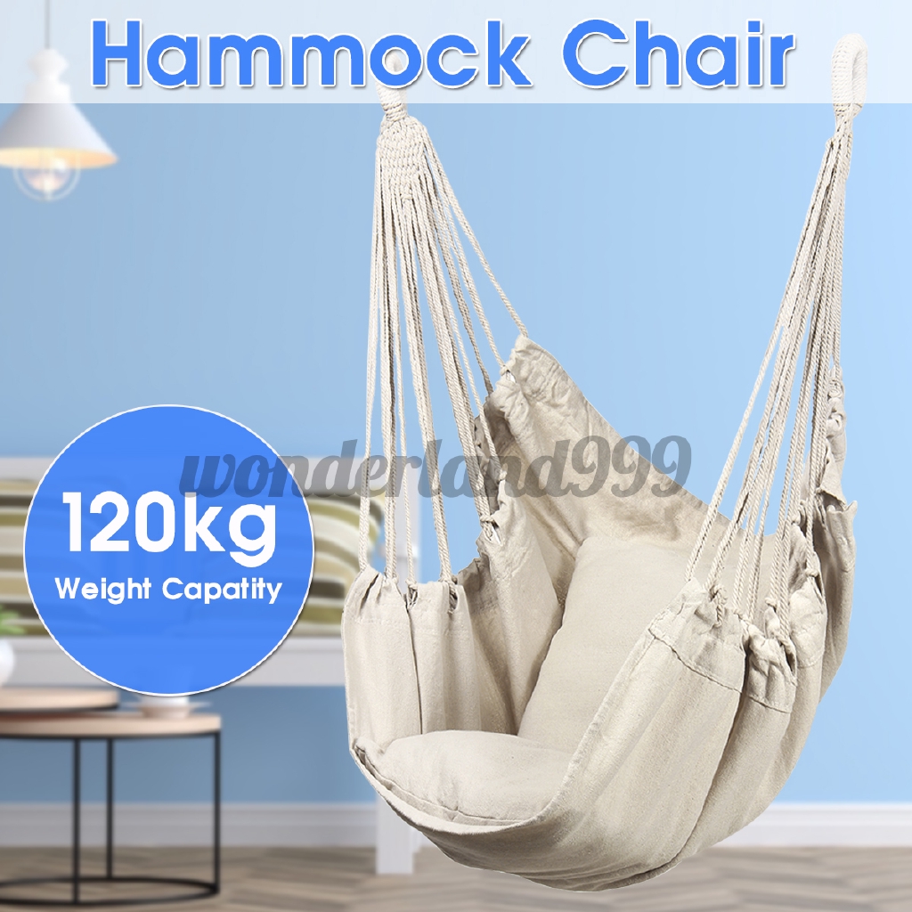 Wonderland Hanging Hammock Chair Swinging Garden Outdoor Soft Cushions Seat Shopee Indonesia