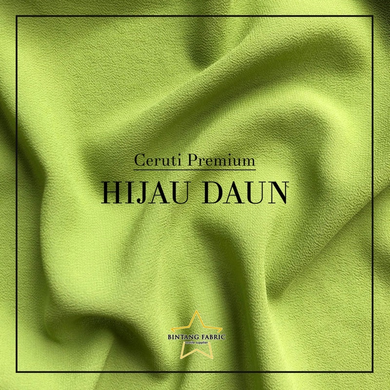 Bahan Kain Ceruti Ceruty Babydoll Premium 1 meter-Hijau Daun