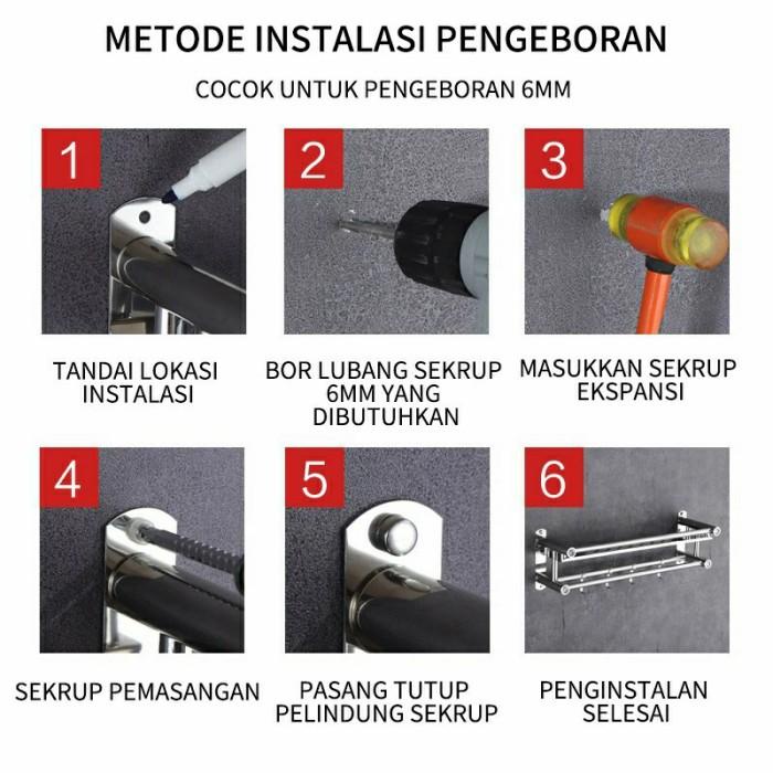 Rak Kamar Mandi Stainless / Rak Dinding Kamar Mandi Anti Karat