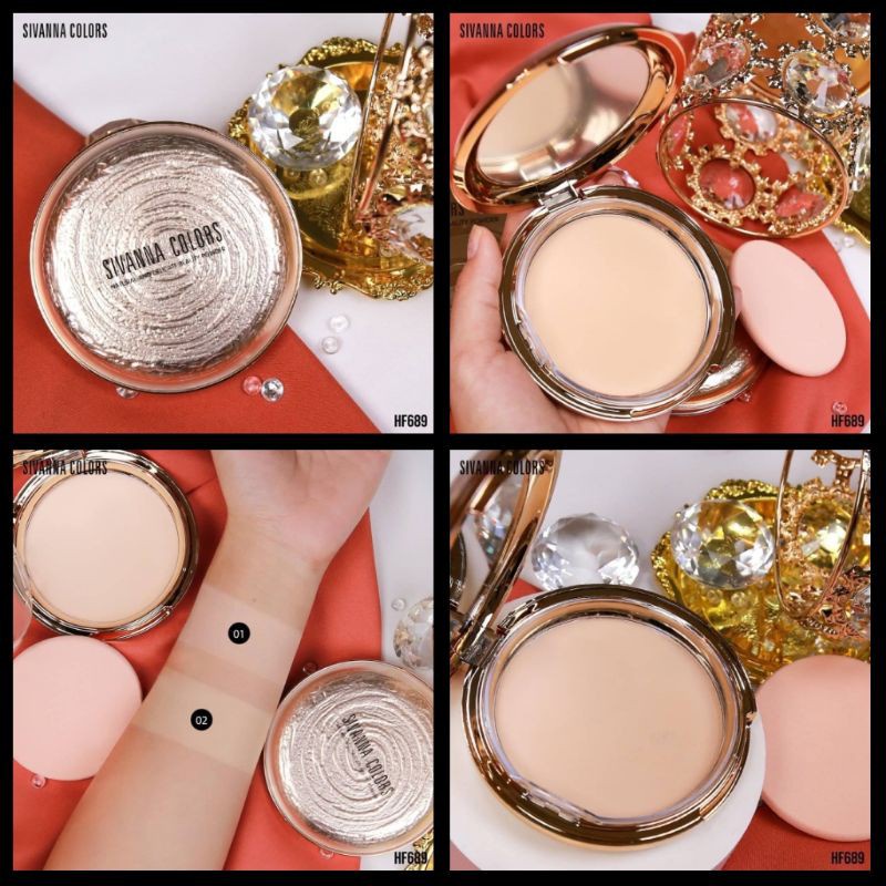 [READY STOCK] SIVANNA COLORS Natural and Delicate Beauty Powder Ultra Foundation Silky Smooth HF689 | Bedak Padat [Browit.id]