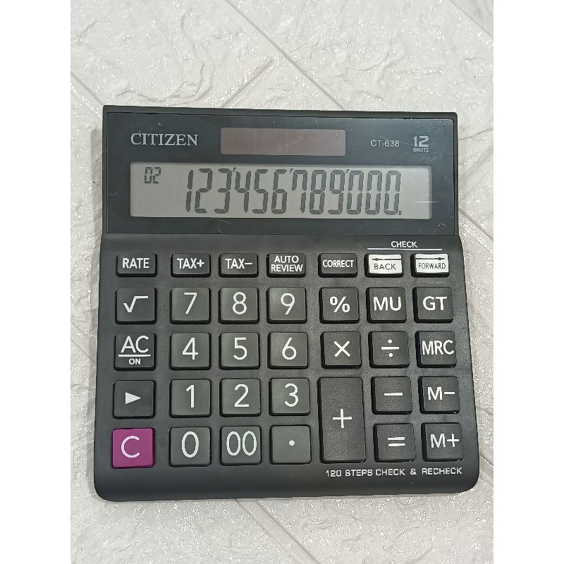 

kalkulator citizen ct-638 12 digit besar.