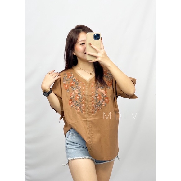 MDLV ~ 5072 Jocelynn Embroidered Top Atasan Blouse Wanita Fashion import