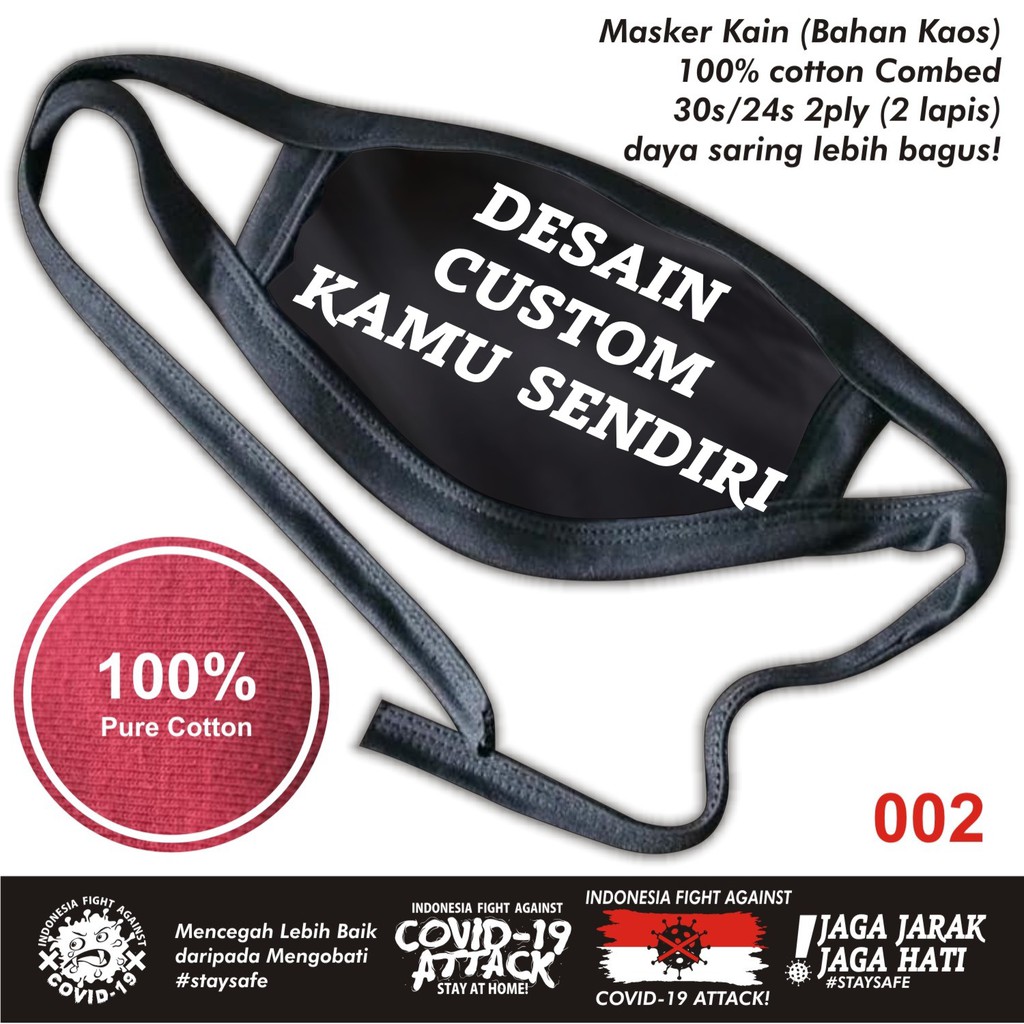  Masker  kain sablon  custom  desain sendiri dapet 12pcs 