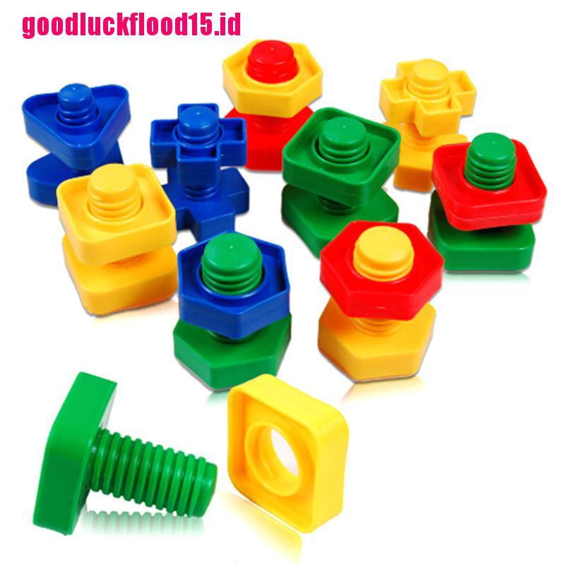 (LUCKID) 1 set Mainan Edukasi Building Block Bentuk Mur Untuk Anak-Anak