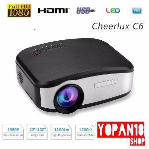 Mini Projector Cheerlux C6 Mini Premium Led 1200 Lumens Proyektor Cheerlux C6 Versi TERBARU 2017
