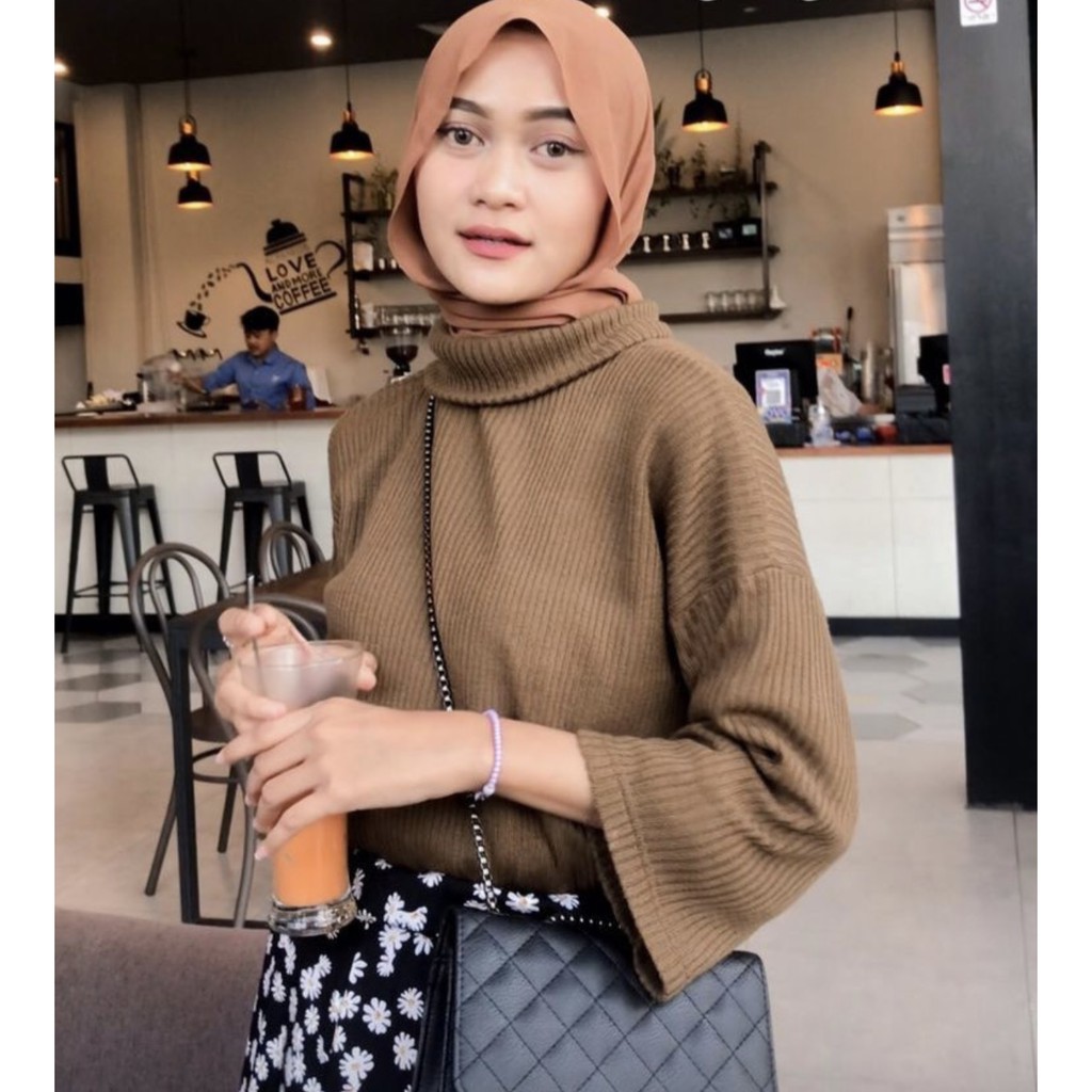 Turtleneck Raajut Oversize/ turtleneck rajut eva