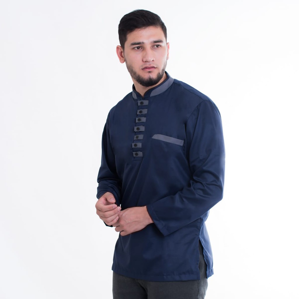 Fashion Muslim Koko AKHREIN Pria Bahan Premium Katun Toyobo Tersedia 4 Warna