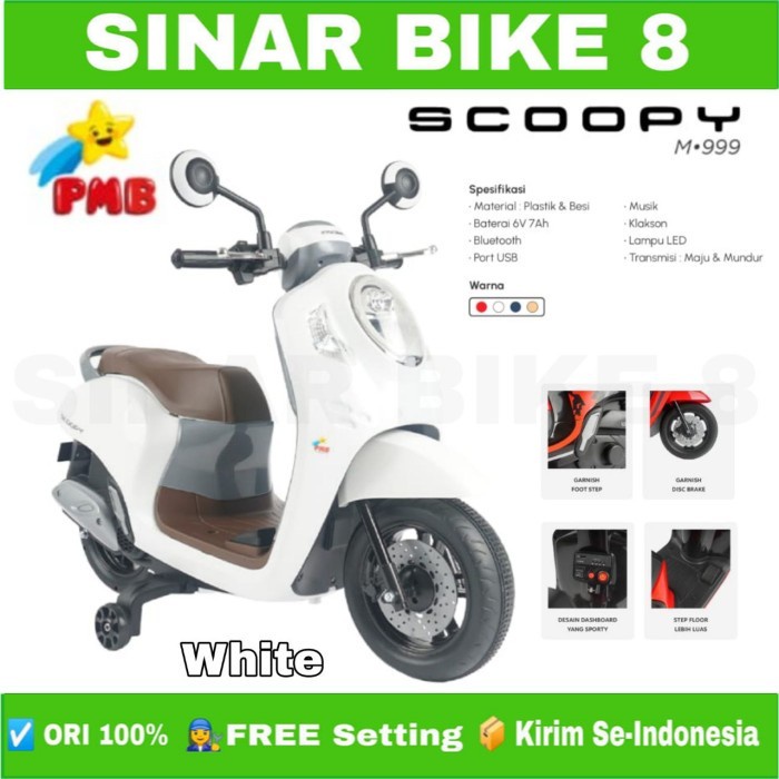 Motoran Aki PMB Model HONDA SCOOPY M 999 Mainan Anak M-999 M999