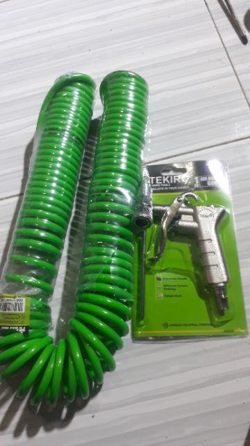 Air Duster Tekiro Selang Recoil Tekiro 12 Meter Paket Semprotan Angin Tekiro Selang Kompresor Set