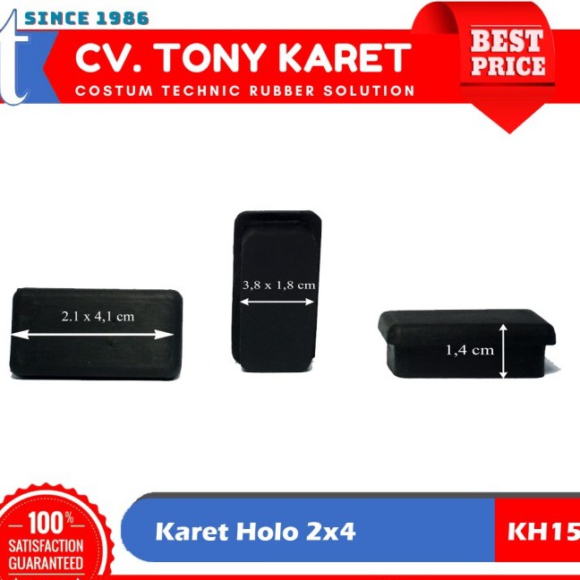Karet HOLO 2x4 cm - Karet Kaki Kursi Meja / Tutup Besi holo