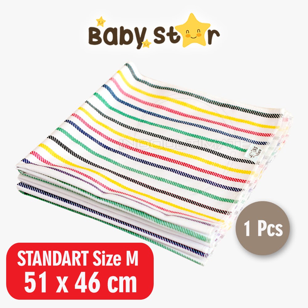 Alas Ompol Bayi [Ukuran S, M ] AO-01 BABY STAR (AO-05) Kain Penyerap Ompol Lurik Perlak Ompol Bayi Alas Tidur Bayi