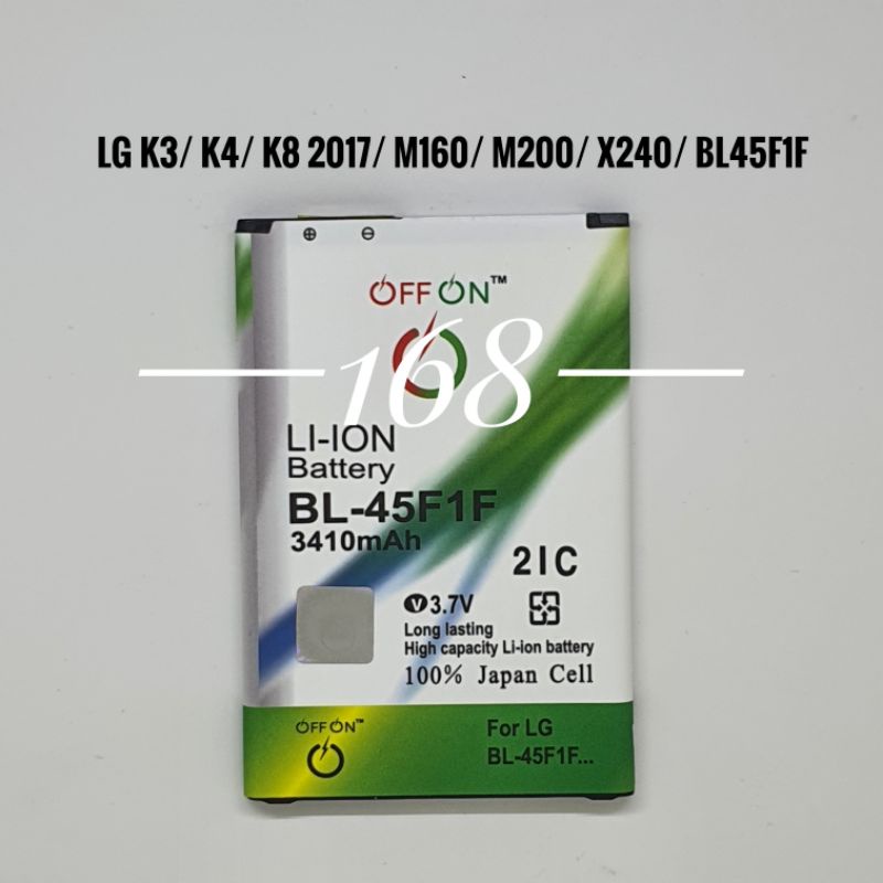 Baterai Batre Double IC Offon LG K3 K4 K8 2017 BL-45F1F BL45F1F Batere LG M160 M200 X240K Original