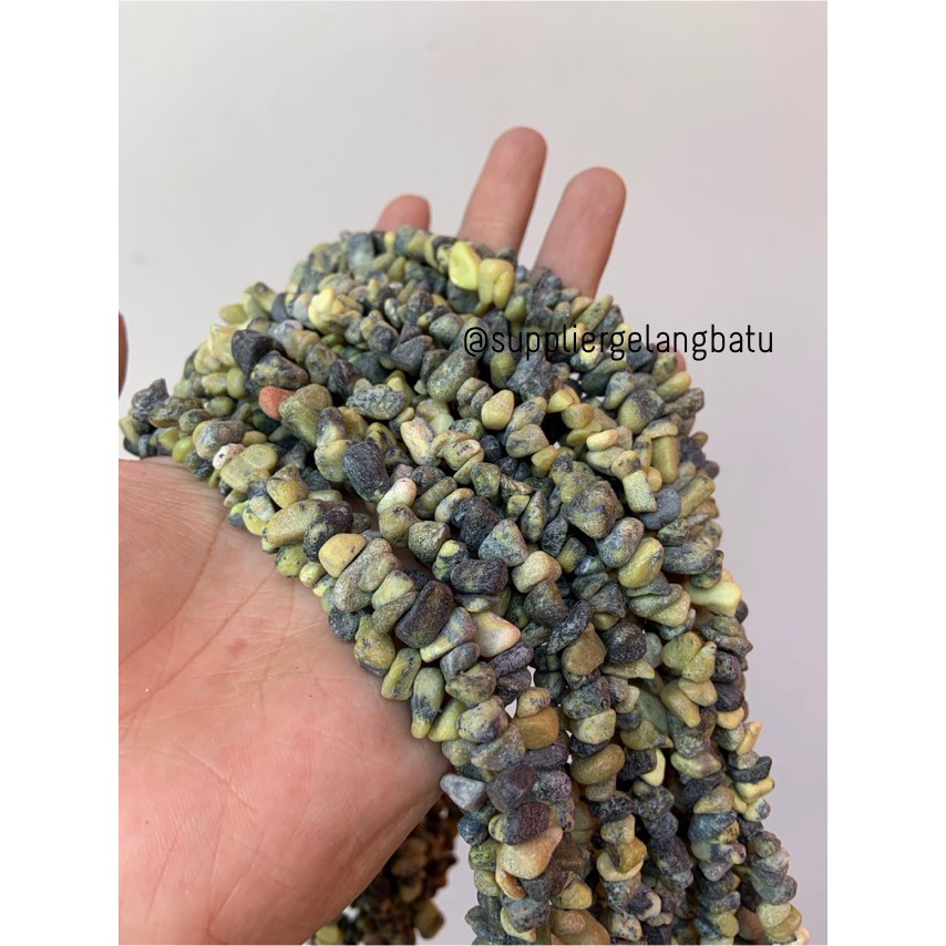 kerikil yellow jasper DOFF kuning 1cm bahan gelang kalung batu alam