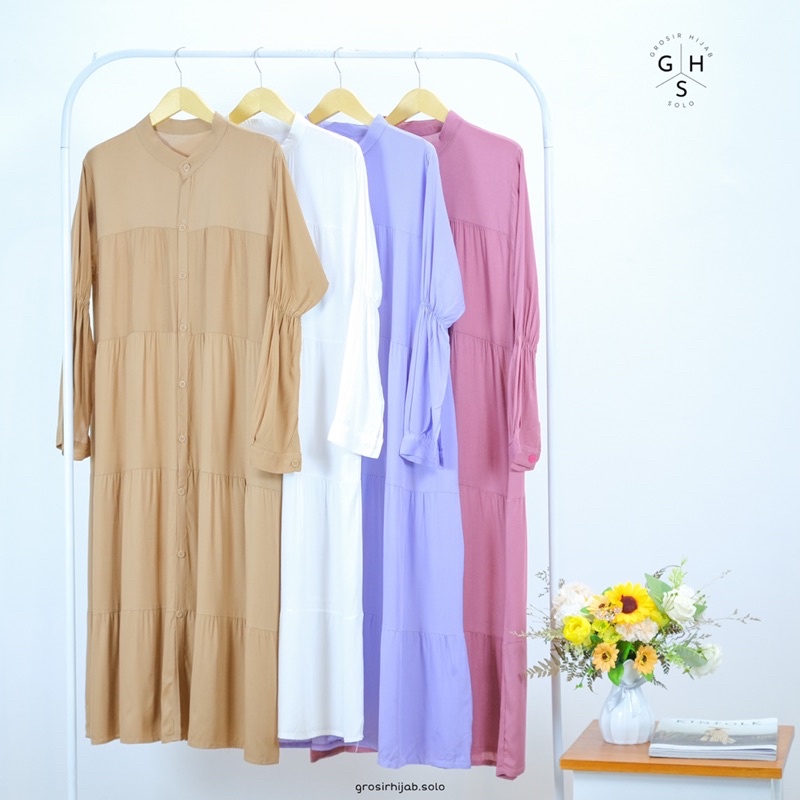 (DBY) GAMIS MIDI LENORA DAILY BUSUI MIDI DRESS RAYON