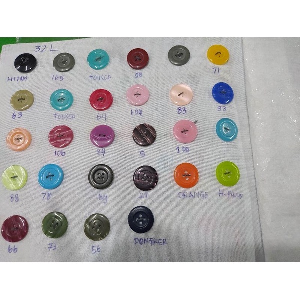 KANCING JAS UKURAN 32L atau 2 cm (144 pcs)