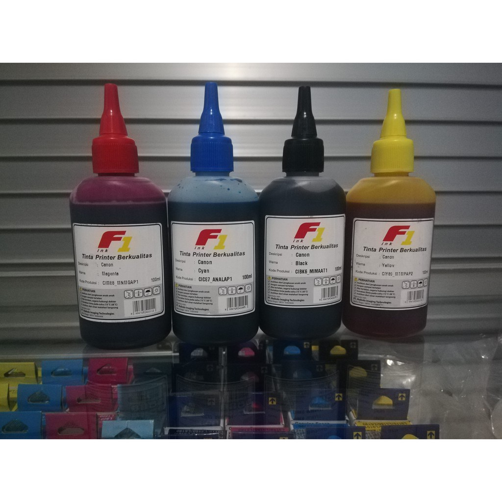 Tinta Refill Dye Base F1 Cyan biru 100ml Printer Canon IP2770 MP237 MP258 MP287 MX397 G1000 G2000