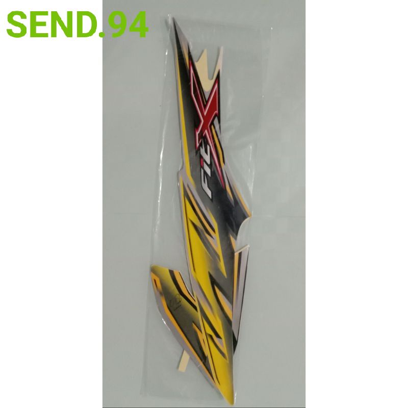 striping sticker Honda Supra Fit X 2007 2008 silver kuning