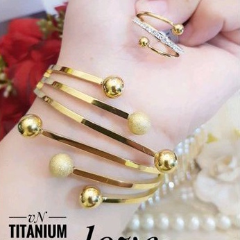 Titanium Set Perhiasan Boba Gold 309222