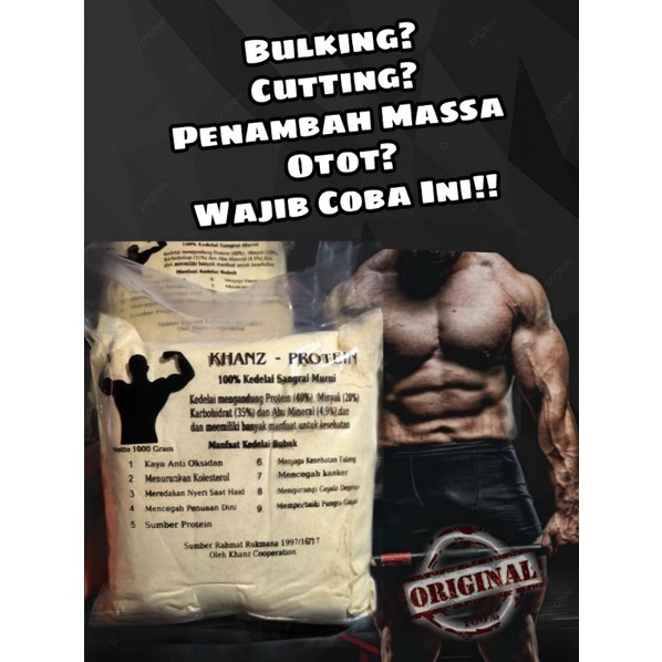 WHEY PROTEIN KHANZ PROTEIN SUSU BUBUK KEDELAI 1KG(1000GRAM)