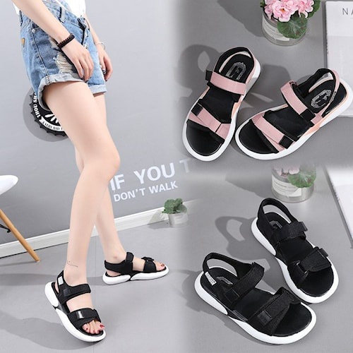 Sepatu Sandal Gunung Wadges Wedges Wanita Gaya Korea Sepatu Sandal Korea Sepatu Sandal Korean Style