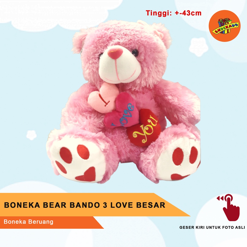 BONEKA BEAR BANDO 3 LOVE BESAR - Boneka Beruang