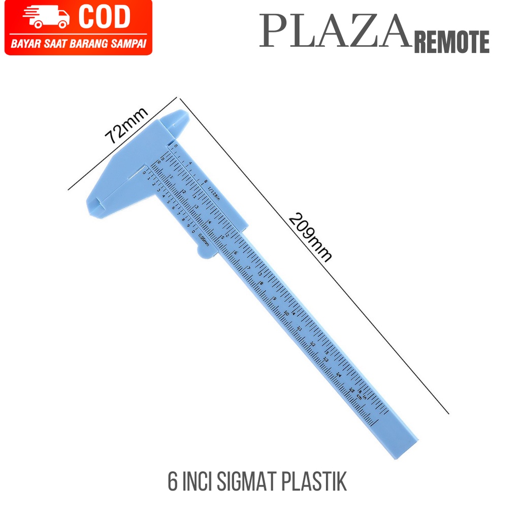 JANGKA SORONG SIGMAT PENGGARIS 8 INCH PLASTIK 0  - 200 MM