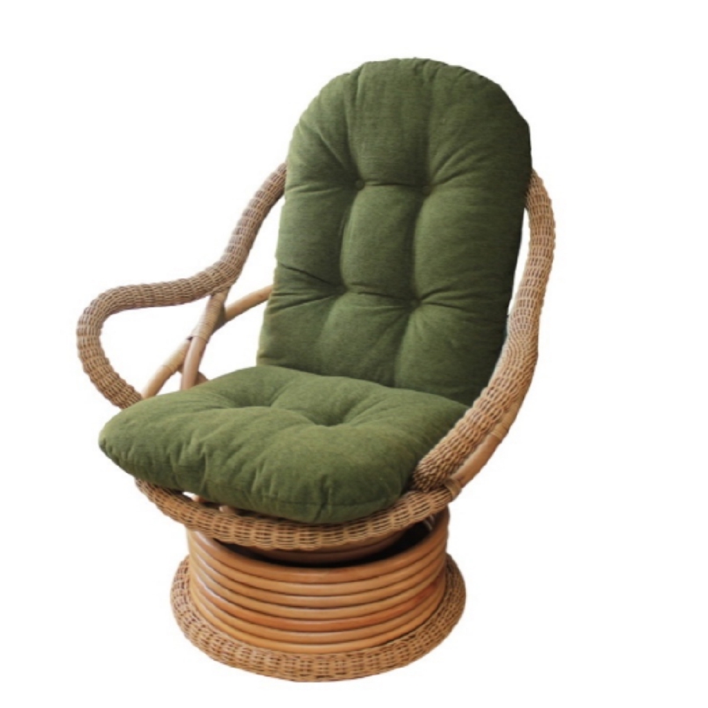 Premium Rattan Swivel Chair With Cushion Papasan Round Seating Ds Furniture Shopee Indonesia