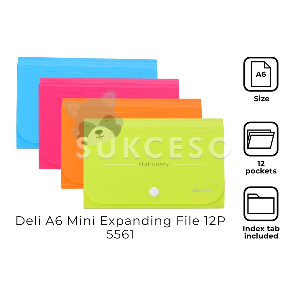 

Deli E5561 Expanding File Snap A6 -13P / Map Dokumen 13 Pocket