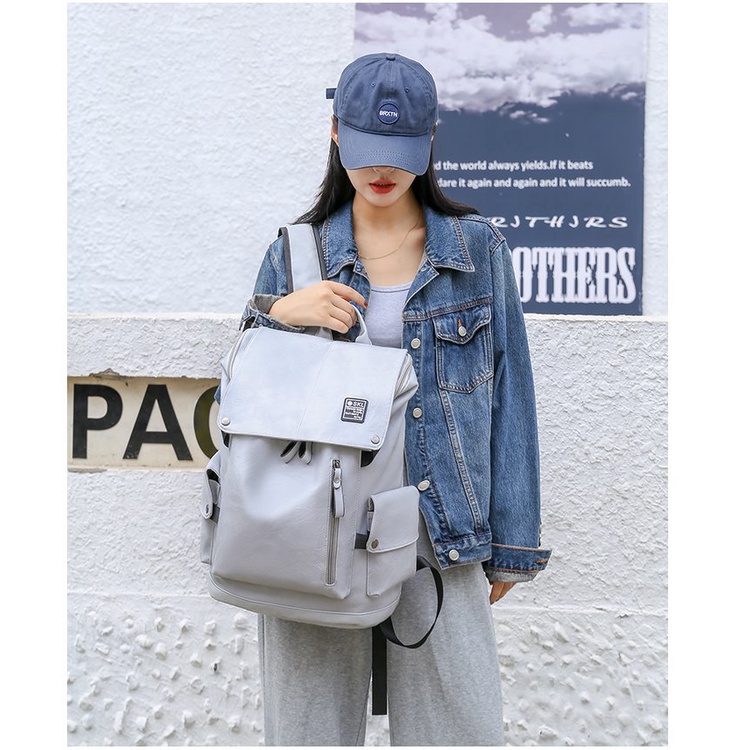 [COD] LB - Ransel import bahan kulit / Backpack fashion / Ransel cowok cewek / 10027