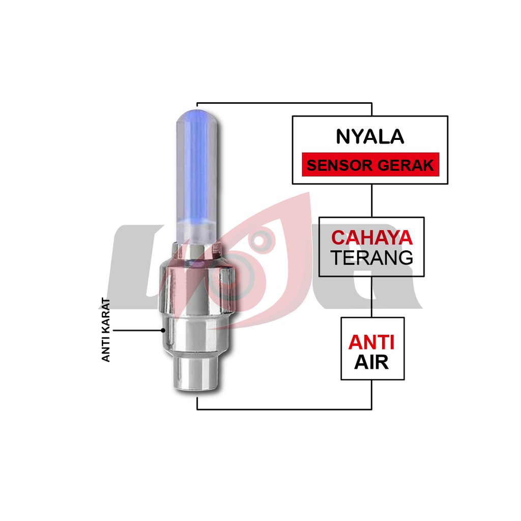 Tutup Pentil Nyala Lampu LED Roda Ban Motor Mobil Sepeda Sensor Gerak