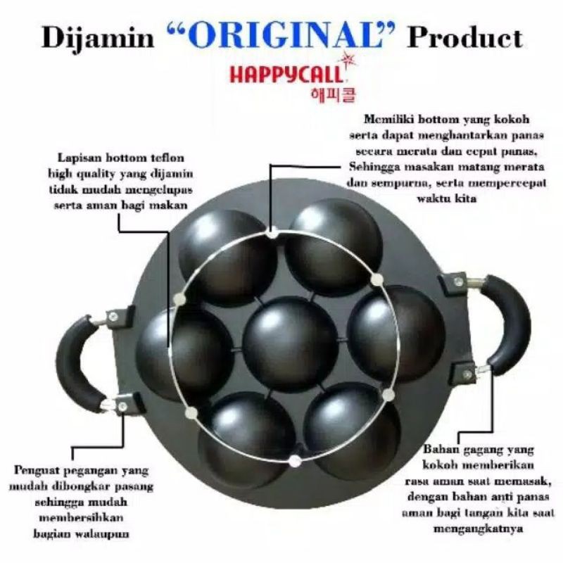 Cetakan Kue 7 Lubang Datar Bulat Dus HC Mutu & Kualitas Baik 100% produk HappyCall COD Murah Awet