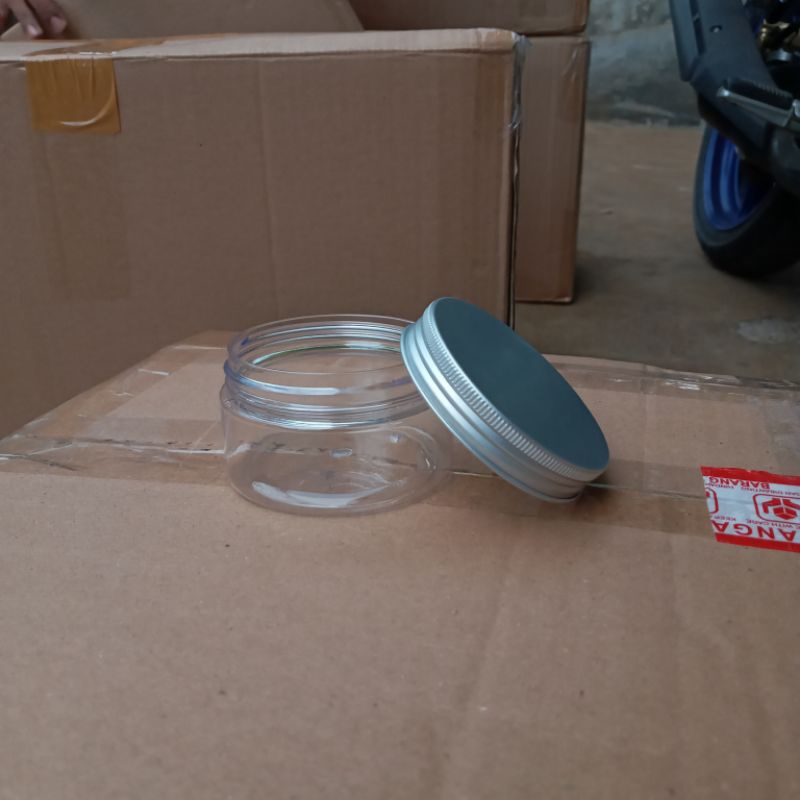 Toples jar 100ml tutup almunium silver