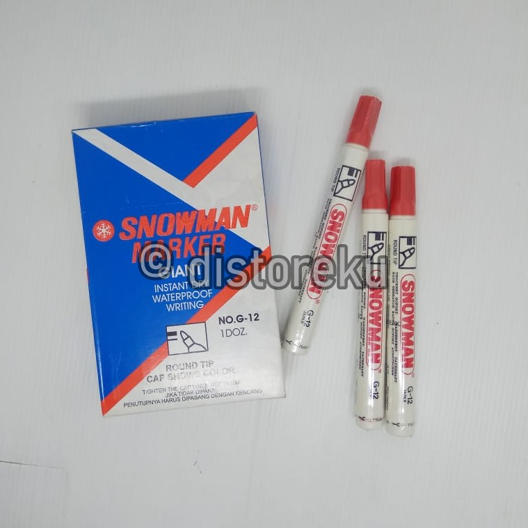 1pcs spidol permanent ink snowman marker permanen No. G-12 merah / red