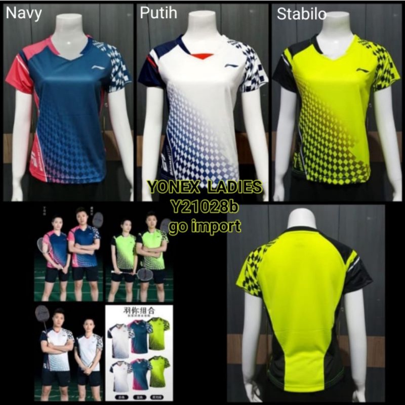 Baju badminton wanita Lining Y21028 Kaos bulutangkis cewek terbaru