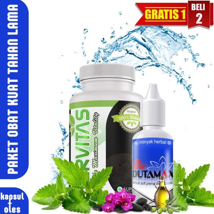 READY STOCK Paket Hervitas Bio Dutamax - Obat Herbal Kuat Tahan Lama Pria Permanen Asli