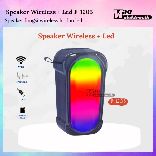 SPEAKER WIRELESS PORTABLE MULTIFUNGSI F-1205 / SPEAKER LED KECIL