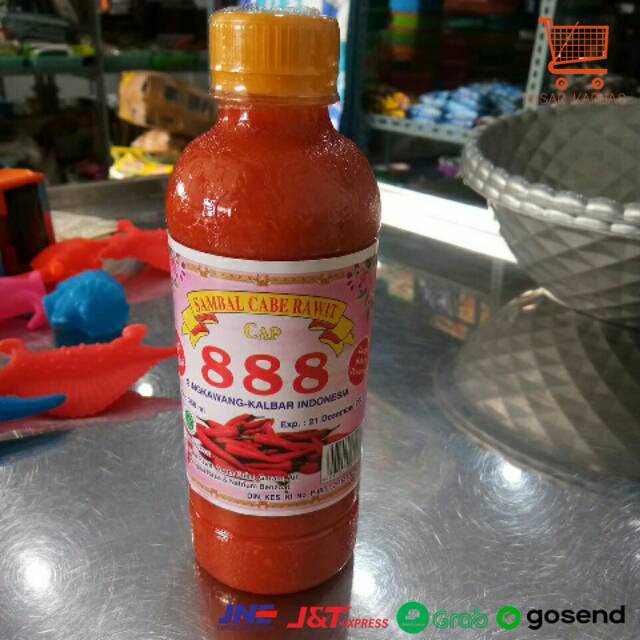 

[ COD ] Cabe singkawang 888 / sambal cabe rawit botol 350ml / sambal botol murah