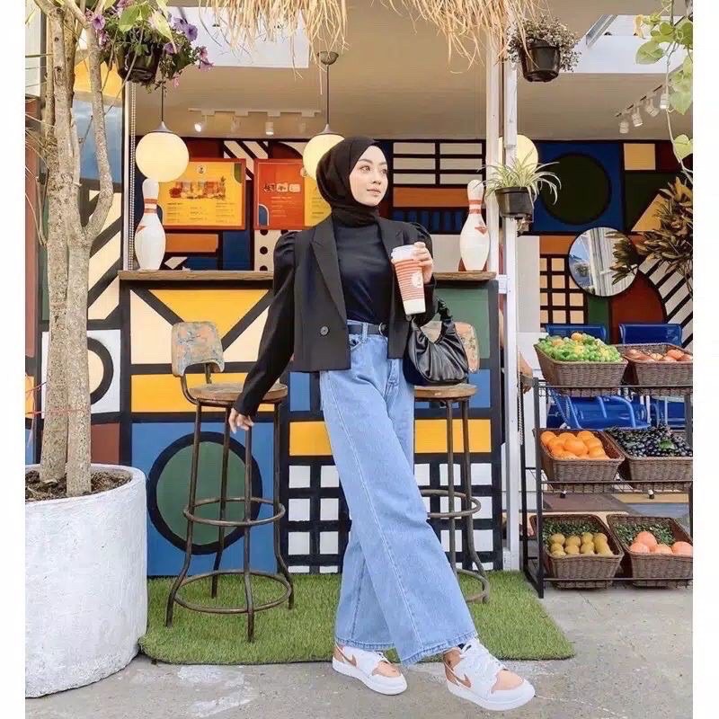 HIGH WAIST KULOT JEANS WANITA PREMIUM ASLI JEANS TEBAL // KULOT JEANS SHAKIRA //JEANS KULOT TERBARU KEKINIAN //KULOT JEANS HIGHWAIST LIPAT POLOS