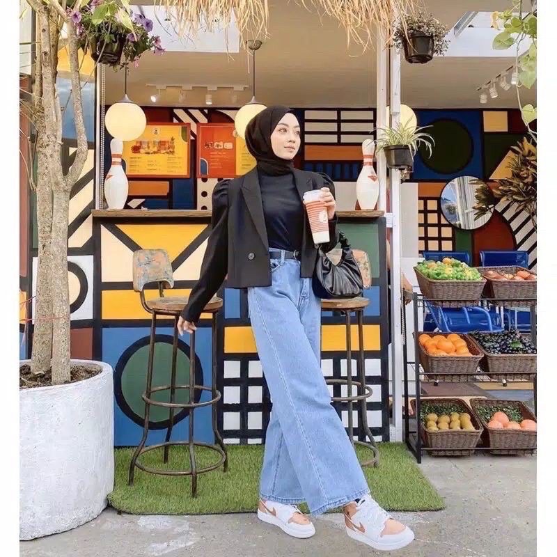 HIGH WAIST KULOT JEANS WANITA PREMIUM ASLI JEANS TEBAL // KULOT JEANS SHAKIRA //JEANS KULOT TERBARU KEKINIAN //KULOT JEANS HIGHWAIST LIPAT POLOS